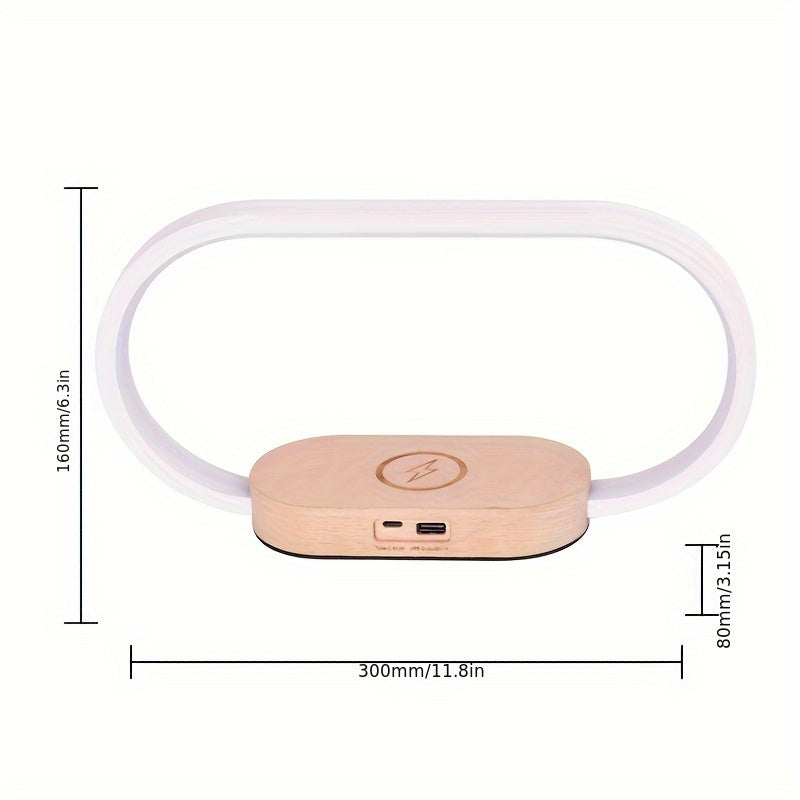 10W Multi-function Wireless Charging Station, Watch, LED Desk Lamp, Night Light, USB Port, Touch Switch, Clock, Fast Charging Station For IPhone, Samsung And Xiaomi Phones