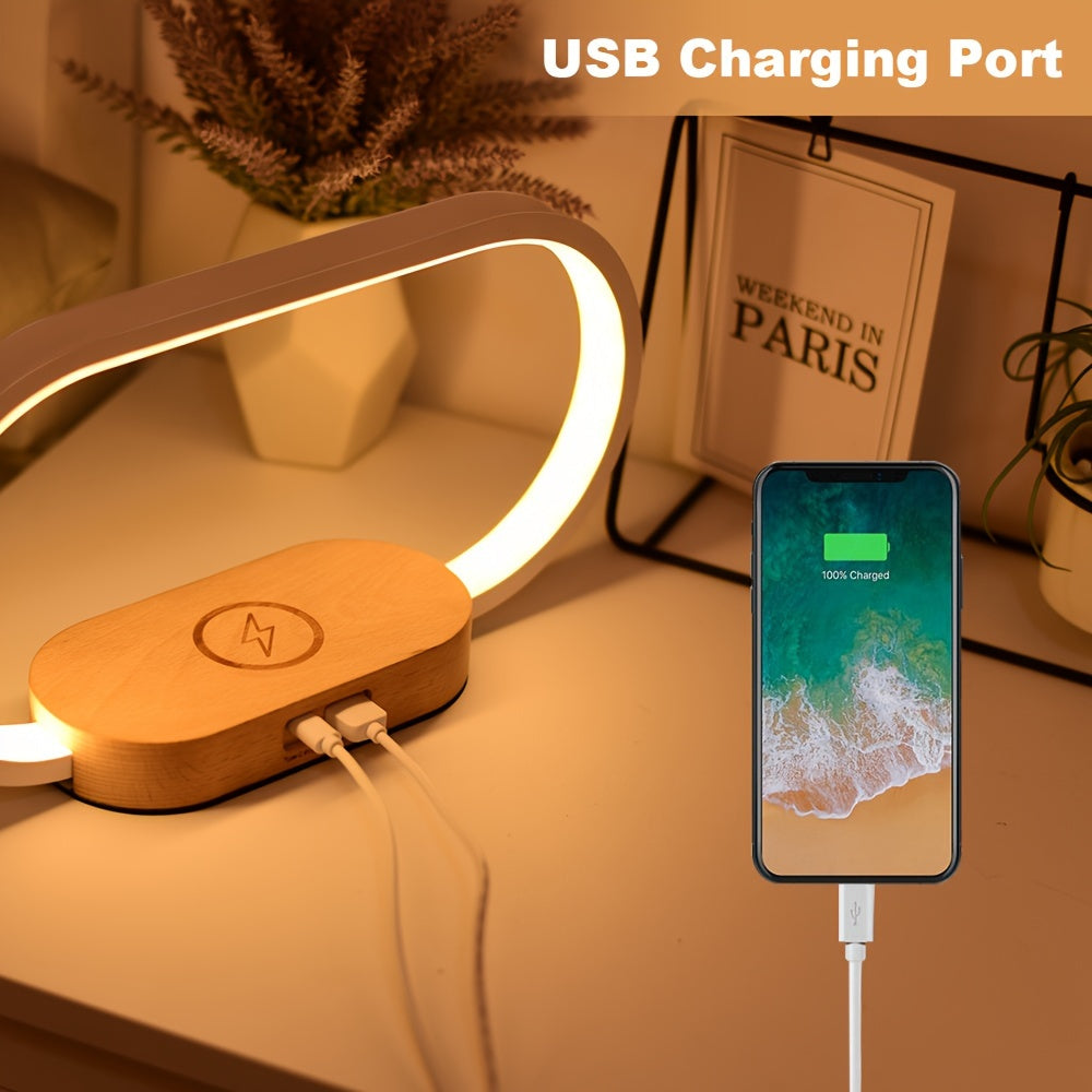 10W Multi-function Wireless Charging Station, Watch, LED Desk Lamp, Night Light, USB Port, Touch Switch, Clock, Fast Charging Station For IPhone, Samsung And Xiaomi Phones