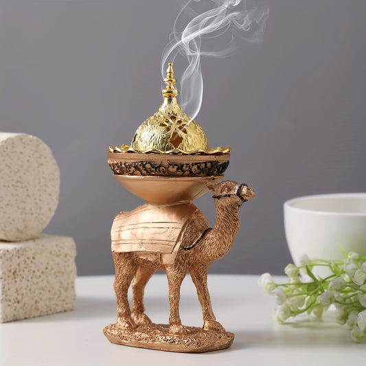 1pc Resin Incense Holder, Resin Camel Atmosphere Decorative Incense Burner, Room Decor, Home Decor